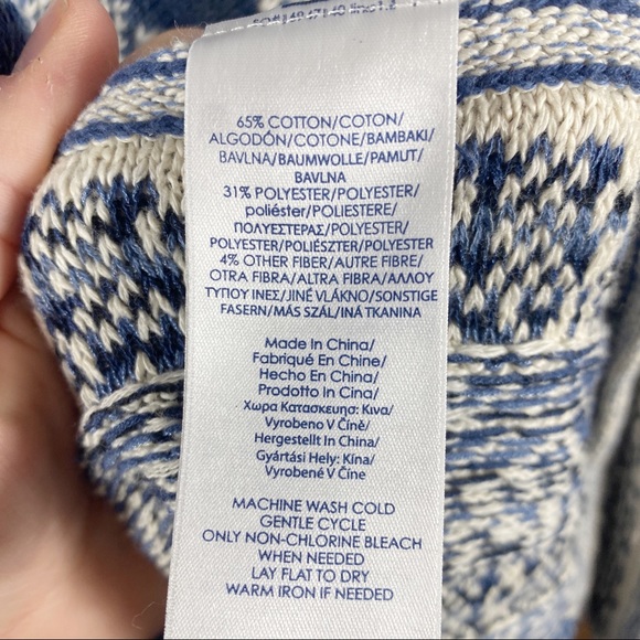 Chaps Blue Mix Print Poncho/Vest! - Picture 6 of 6